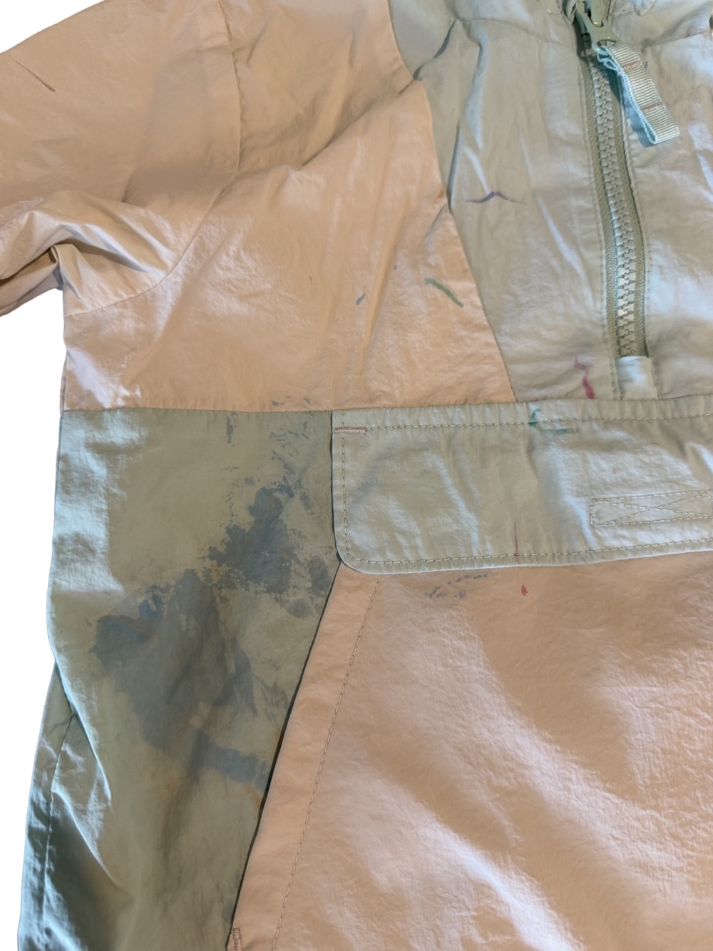 (5 for $10) | Cat & Jack Light Aqua and Cream Pullover Windbreaker Hoodie - Picture 2 of 7